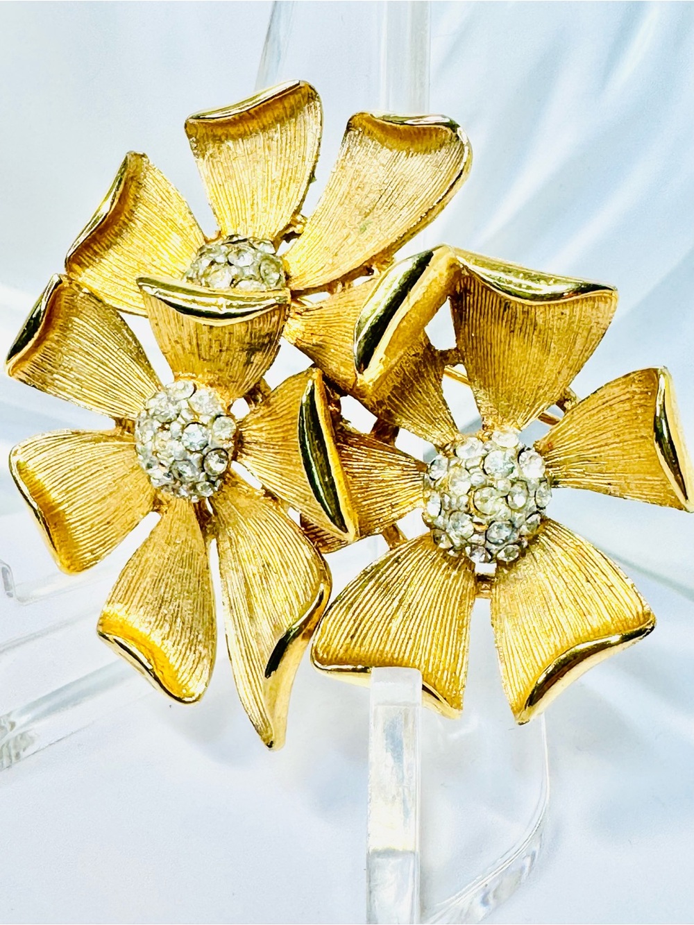 Vintage Double Flower Bouquet Brooch